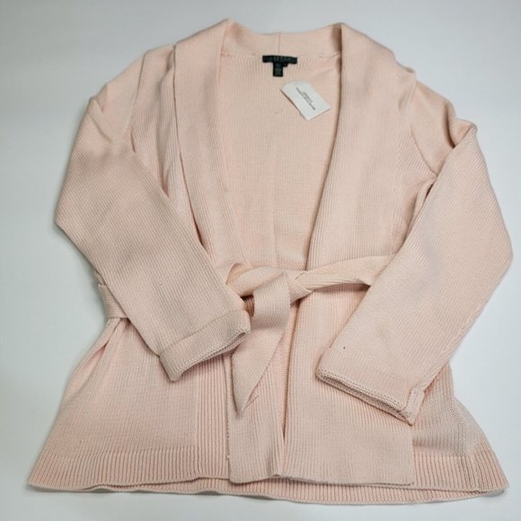 Lauren Ralph Lauren XL Bashful Pink Open Cardigan Moreton Hall Collection NWT - Picture 7 of 9